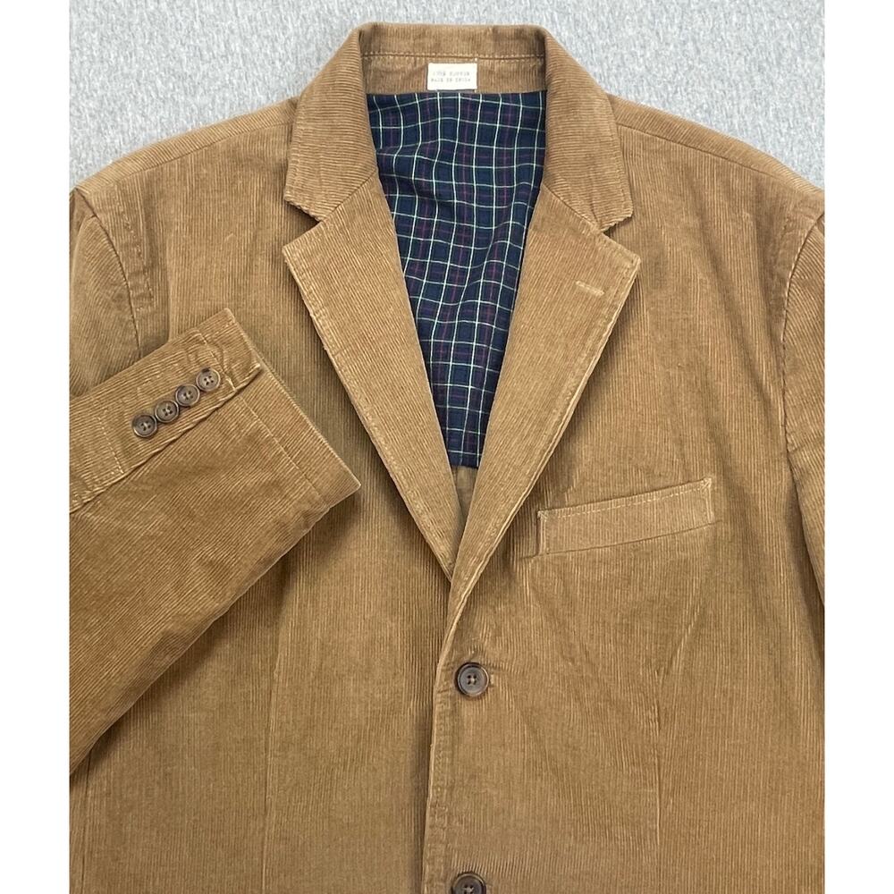 J Crew Blazer Mens Large Brown‎ 100% Cotton Corduroy 3-Button Single Breasted